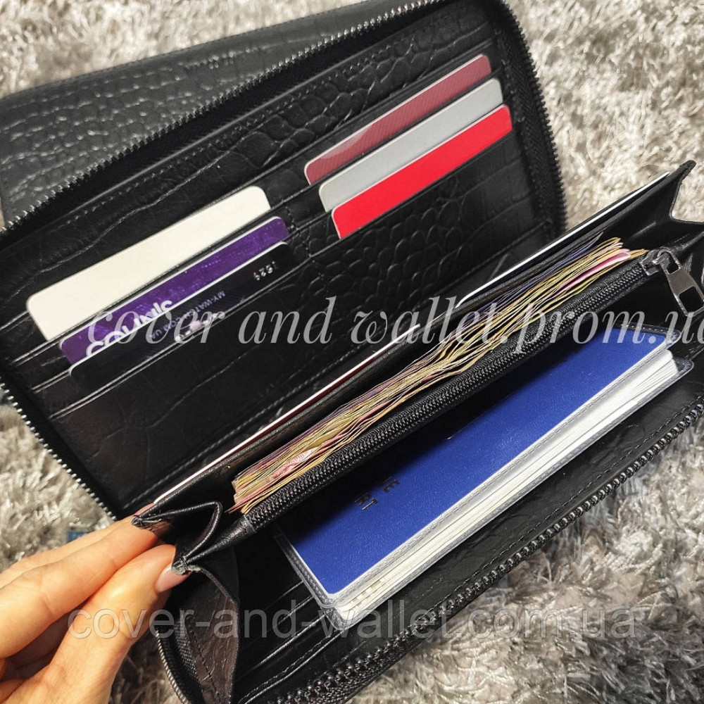 Елітний чоловічий гаманець-клатч зі шкіри під крокодила на змійці Marco Coverna JP-5901A Київ - фото 6