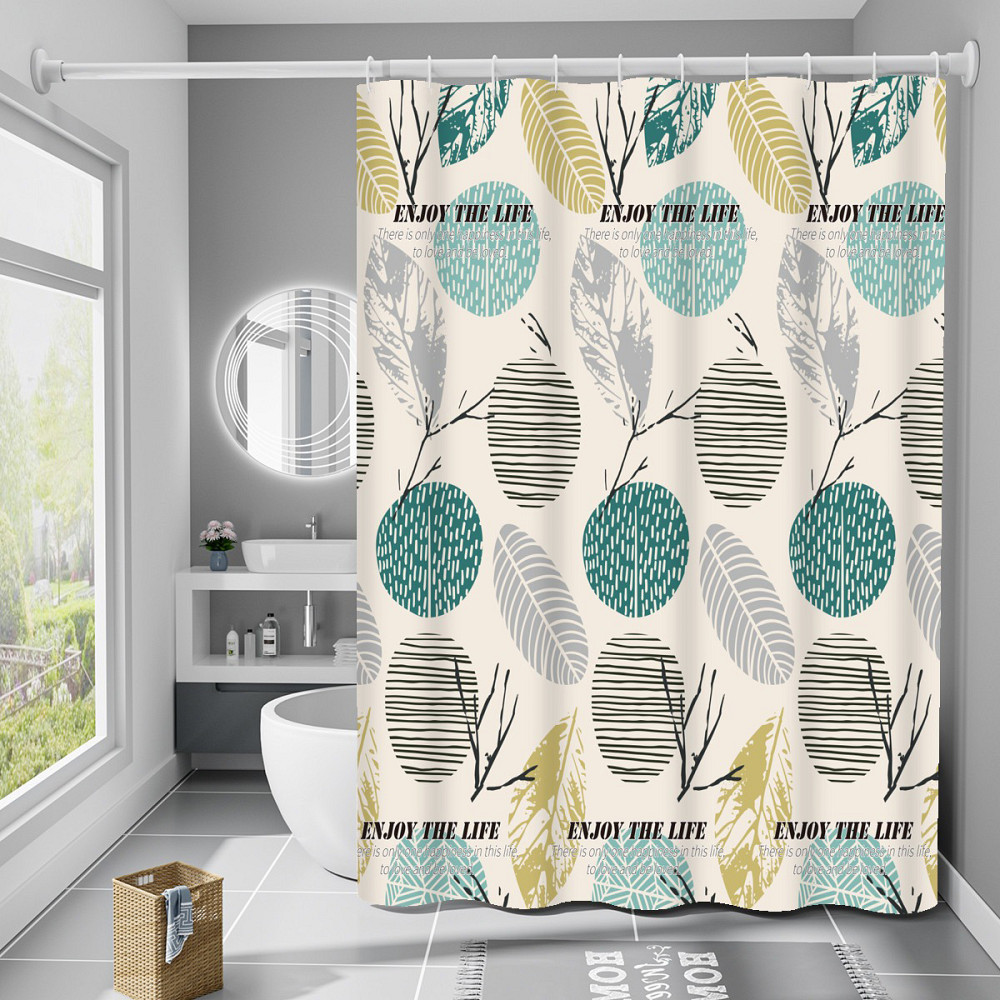 Шторка для ванны из полиэстера водонепроницаемая Bathlux 180x180 см с кольцами, занавеска для ванной комнаты Каменец-Подольский - изображение 6