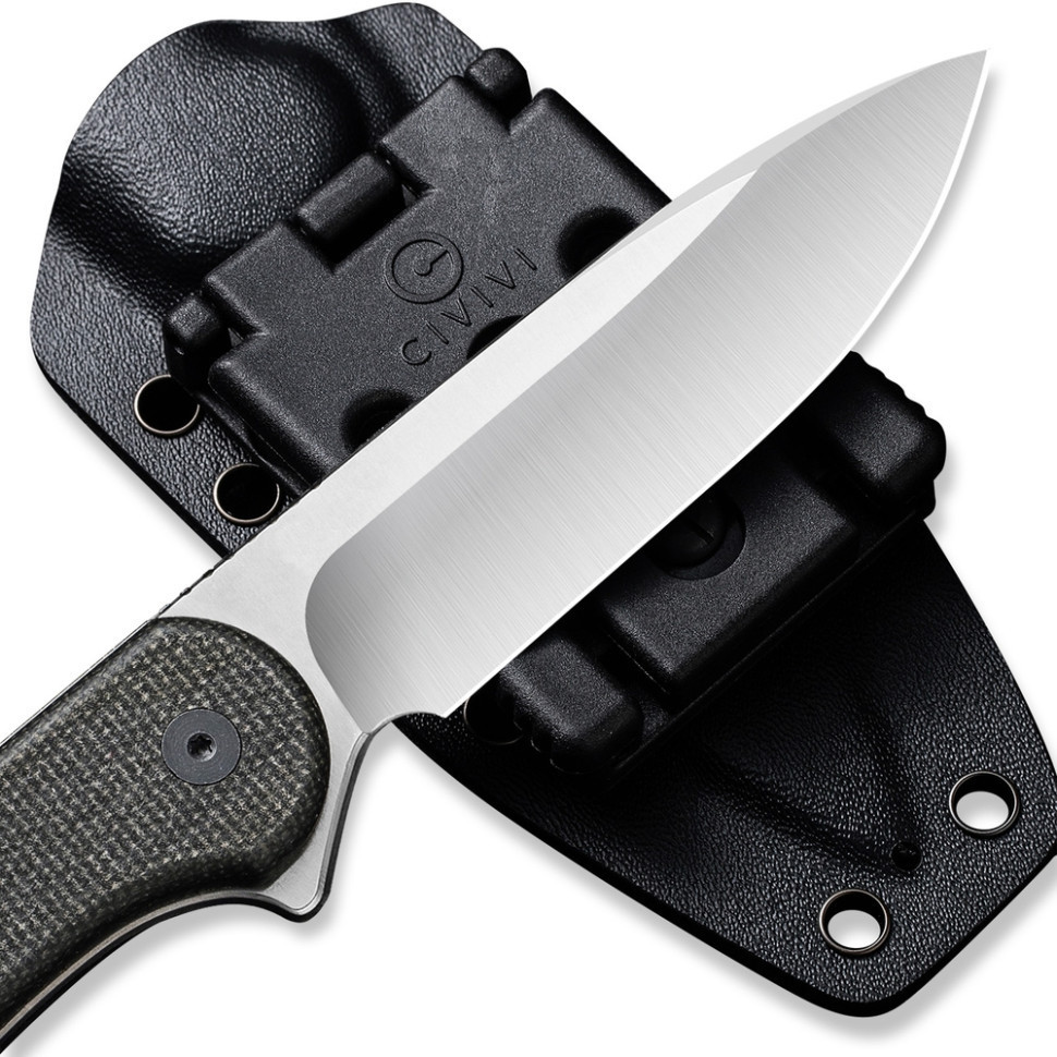 Ніж фіксований тактичний Civivi Elementum, (10.1 см) D2 / Micarta чорний Київ - фото 8
