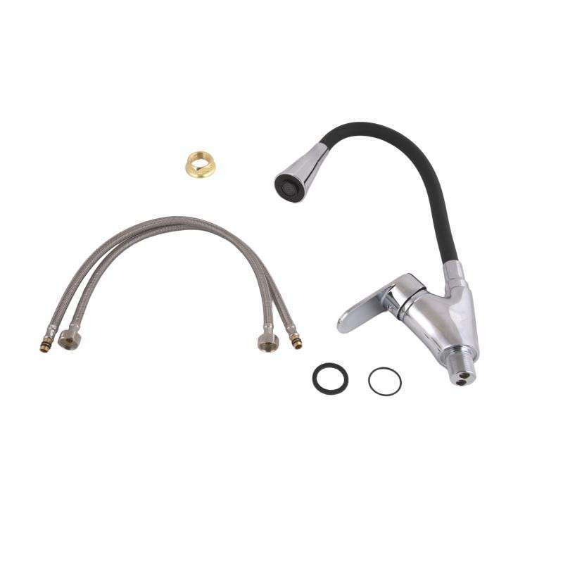 Смеситель для кухни Lidz Tani 007F3 с гибким изливом (k40) LDTAN007F3BCR37649 хром/черный Киев - изображение 4