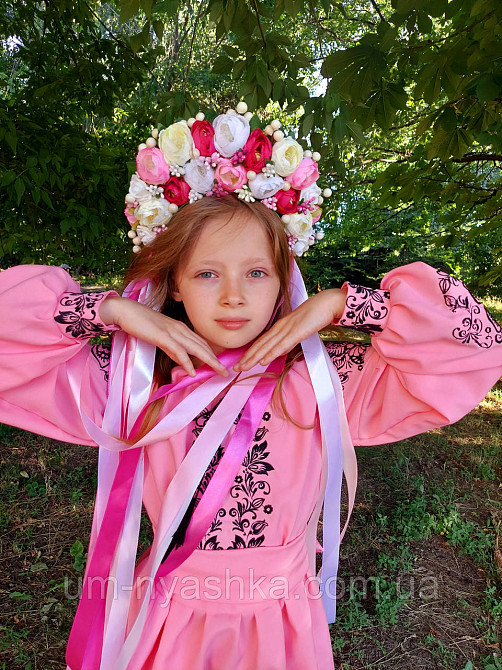 Ободок обруч з квітами "Сценічний рожевий" Кривий Ріг - фото 3