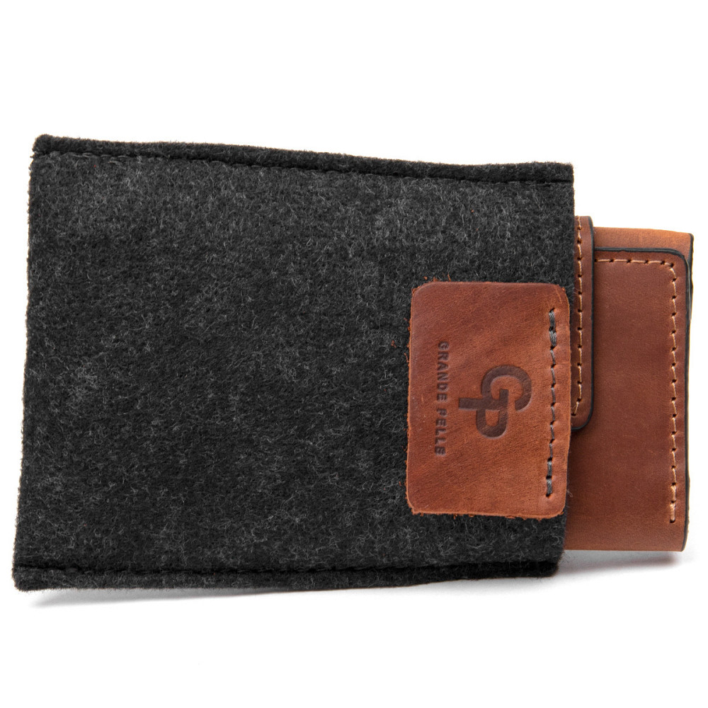 Кожаная винтажная визитница Коричневый (GRANDE PELLE) Киев - изображение 2