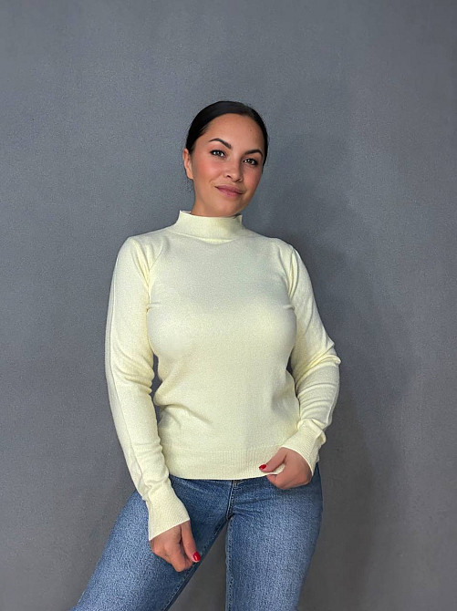 Светр жіночий A-N 106 водолазка гольф з коміром стійкою базовий, жовтий, one size Київ - фото 6