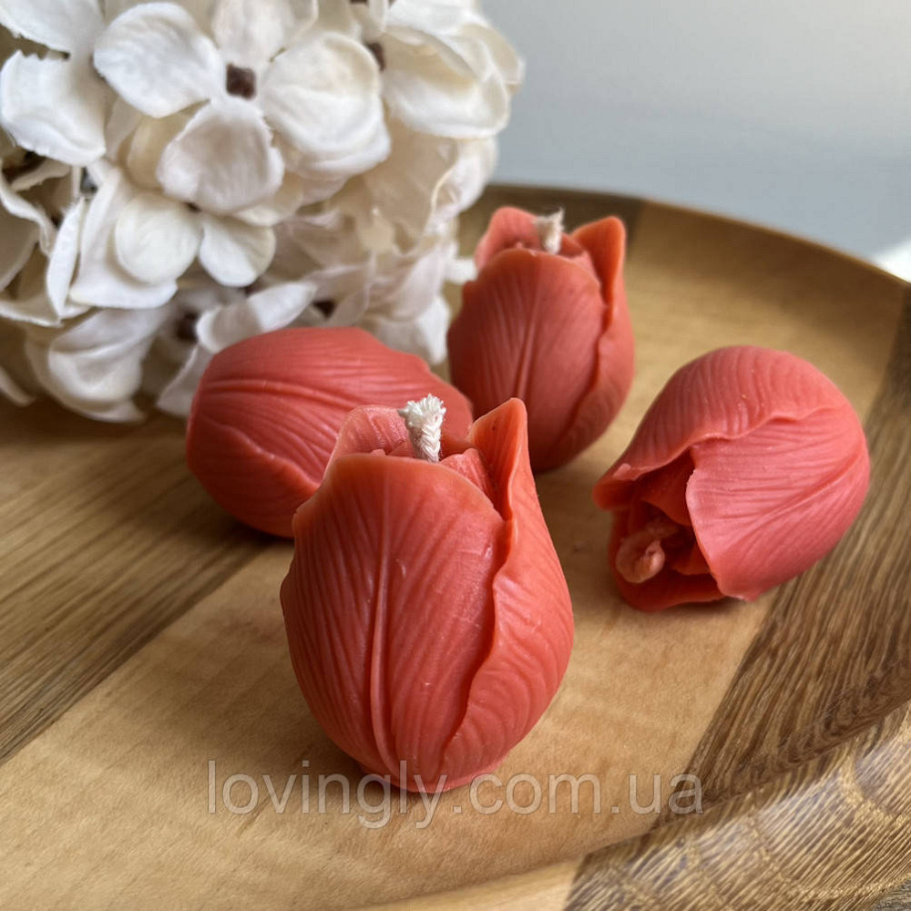 Фигурная свеча – тюльпан из натурального пчелиного воска Ирпень - изображение 1