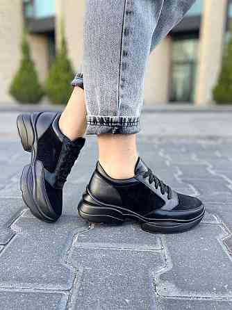 Masis Кросівки жіночі MASIS 1018 чорні (весна-осінь, шкіра+замша натуральна) (5176) Коломыя