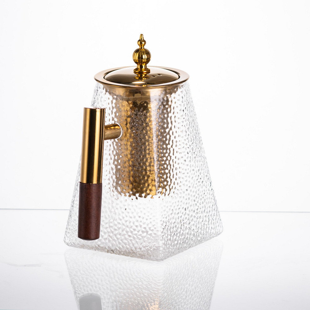 Чайник для заварювання скляний для чаю 1 л з металевою ручкою прозорий HP-34-36 Коломия - фото 7