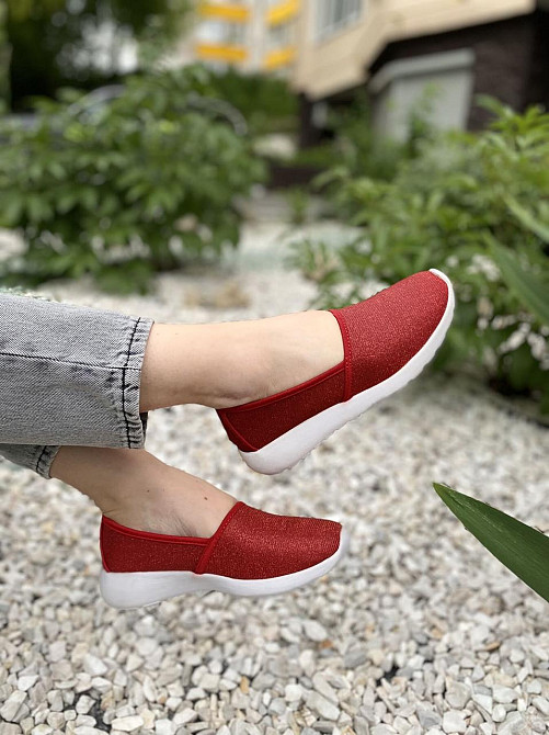 No brend Сліпони жіночі Z1900-2 червоні (літо, тканина) (1363) 38 Коломия - фото 1