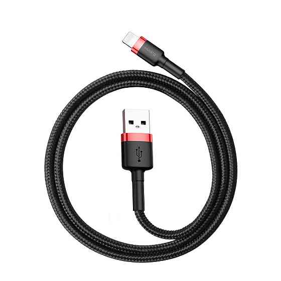 Кабель Baseus Cafule Cable USB - Lightning 2.4A 0.5m, колір червоний+Black CALKLF-A19 Одеса