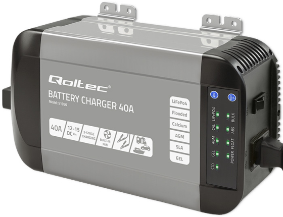 Зарядний пристрій для акумуляторів LiFePO4 AGM GEL SLA 40A 12V Qoltec (Польща) Київ