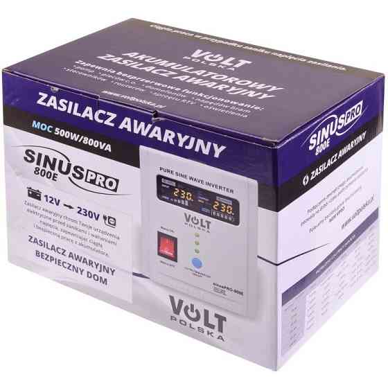 Гібридний ДБЖ / інвертор Volt Polska SINUS PRO 800 E 12/230 V 500/800 W (3SP080012E) Київ