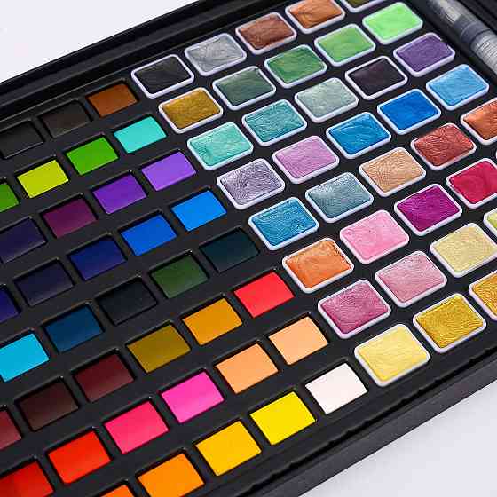 Набор акварельных красок металлика 88 цветов, краски с металлическим отливом на водной основе Каменец-Подольский