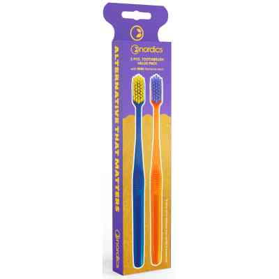 Зубная щетка Nordics 6580 Premium Blue + Orange 2 шт. (3800500324722) Винница