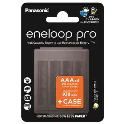 Аккумулятор Panasonic Eneloop AAA 930mAh Pro NI-MH * 4 + Сase (BK-4HCDEC4CP) Винница