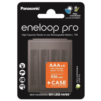 Аккумулятор Panasonic Eneloop AAA 930mAh Pro NI-MH * 4 + Сase (BK-4HCDEC4CP) Винница - изображение 1