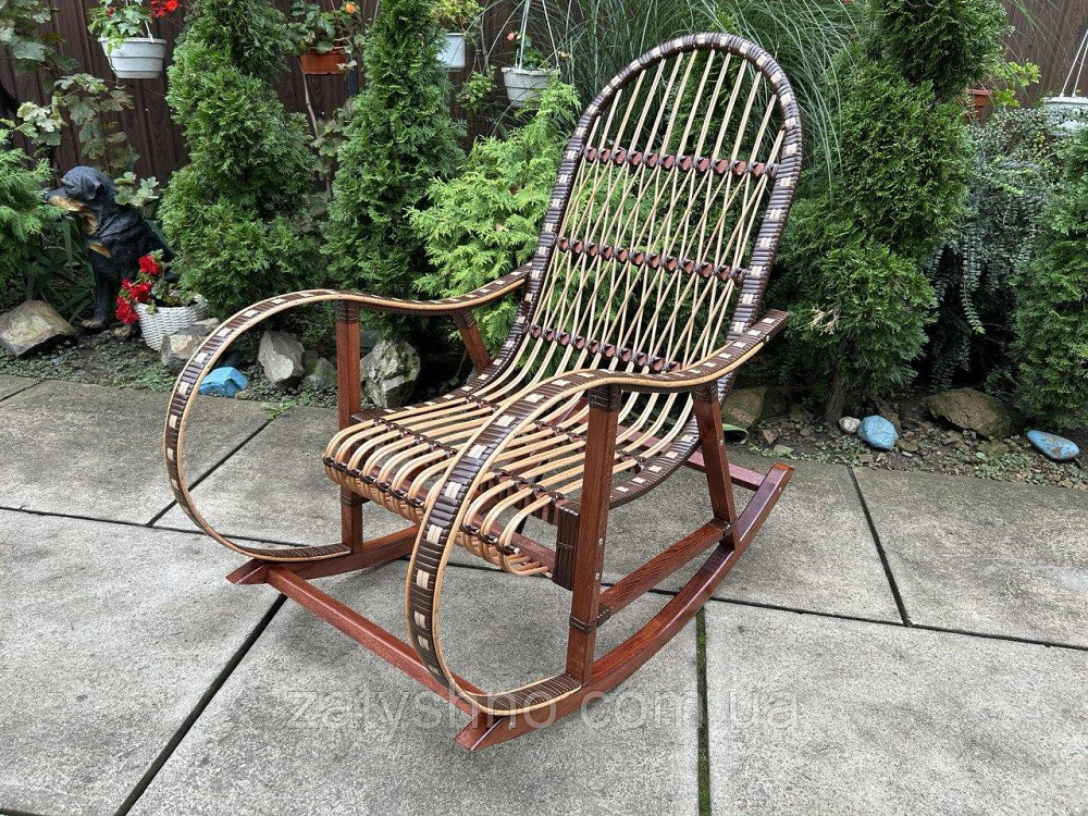 Крісло гойдалка плетена коричнева Київ - фото 7