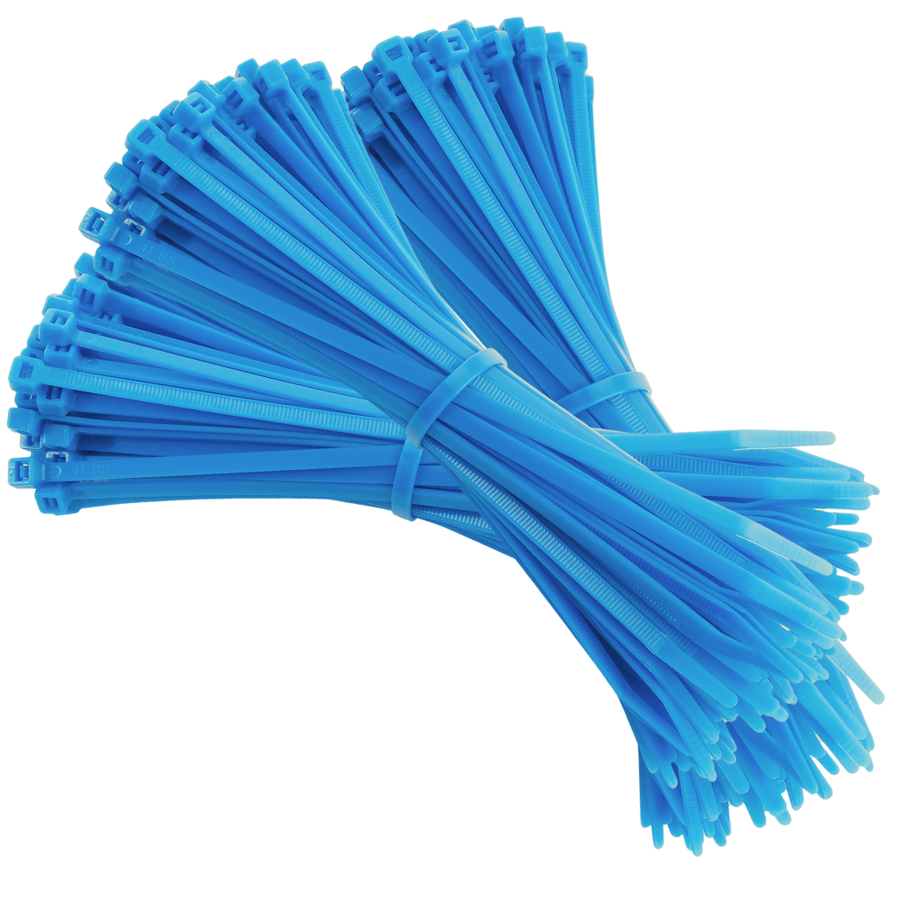 Хомуты стяжки пластиковые, кабельные 1000 шт в упаковке, хозяйственные 3х100 мм цвет голубой Каменец-Подольский - изображение 5