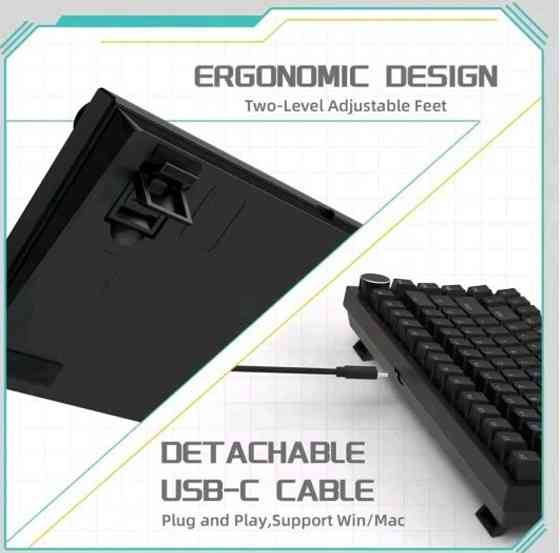 Ajazz AK820 механическая хотсвапная игровая клавиатура. Харьков