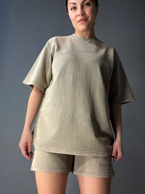 Костюм женский Pepper&mint 25-02 варёный тай-дай футболка и шорты с вышивкой бежевый, бежевый, L Киев - изображение 17