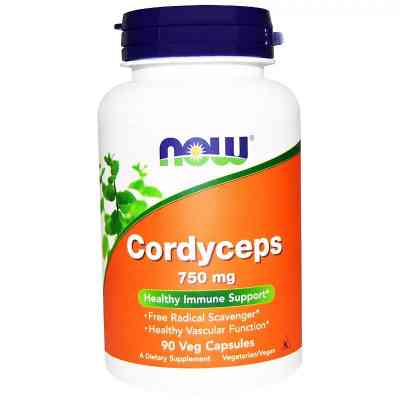 Трави Now Foods Гриби Кордицепс, 750 мг Cordyceps, 90 капсул (NOW-03005) Вінниця