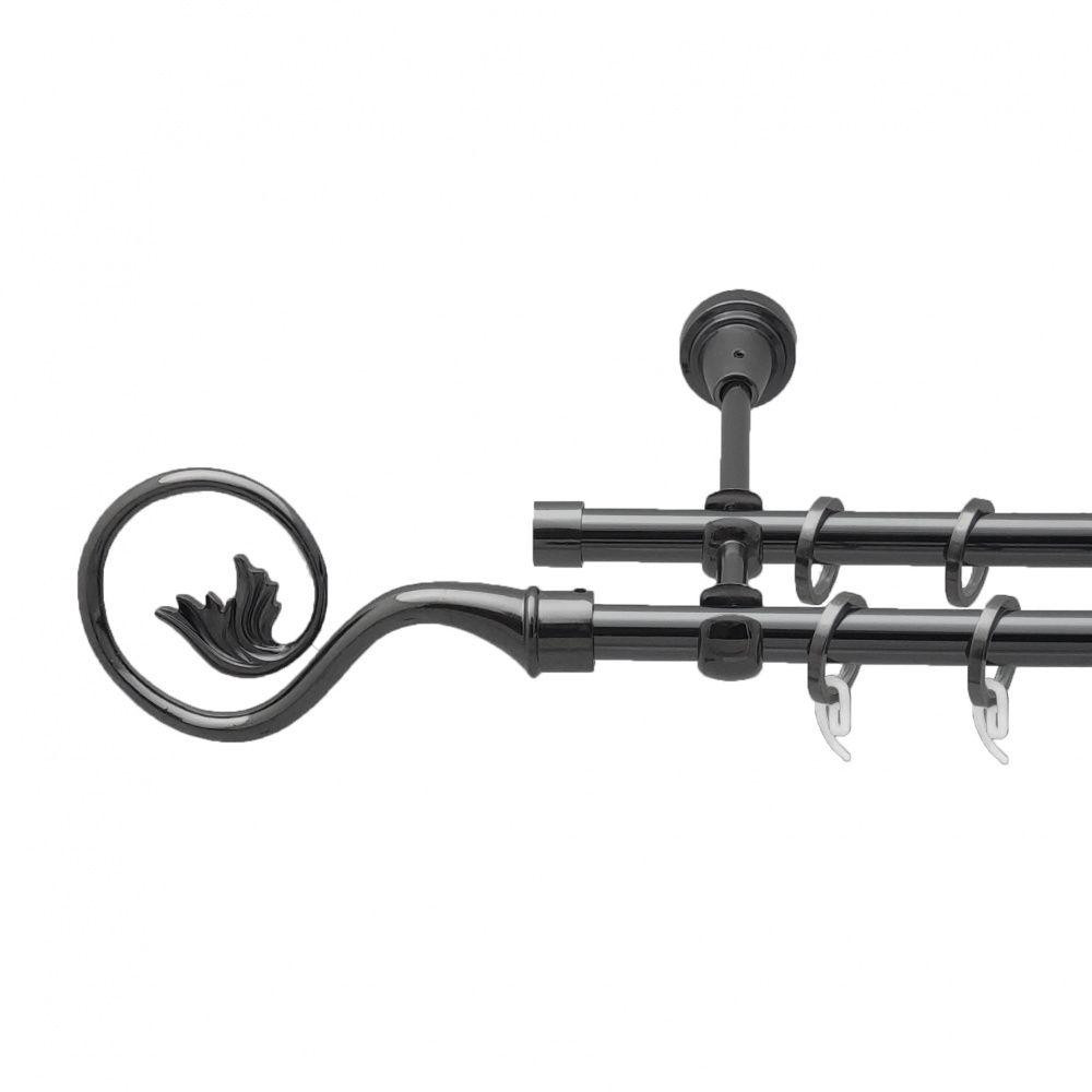 Карниз Orvit Ніка металевий дворядний відкритий гладка труба кільце фасонне металеве  Онікс 16\16 мм 300 см (4714301) Львів - фото 1