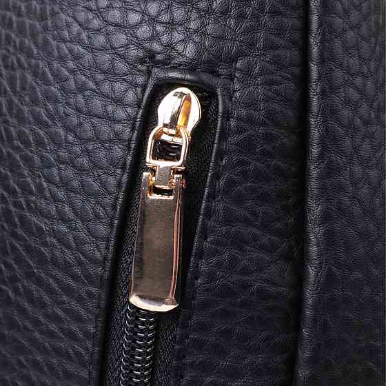 Удобная женская сумка с одной лямкой через плечо из крупнозернистой экокожи Vintage 22763 Черный Киев