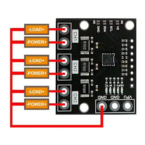 Цифровой датчик напряжения тока трехканальный I2C INA3221 Винница - изображение 4