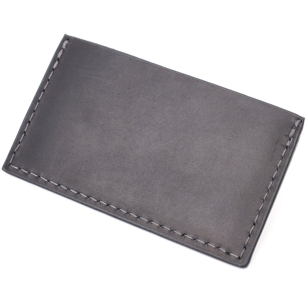Практичный кард-кейс из натуральной кожи Черный (GRANDE PELLE) Киев - изображение 6