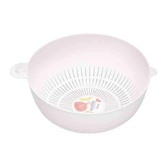 Миска-друшляк 2 в 1 для миття овочів, фруктів та зелені 29.5×21×11 (см) друшляк пластиковий 4 (л) HP-45-7GR Коломыя