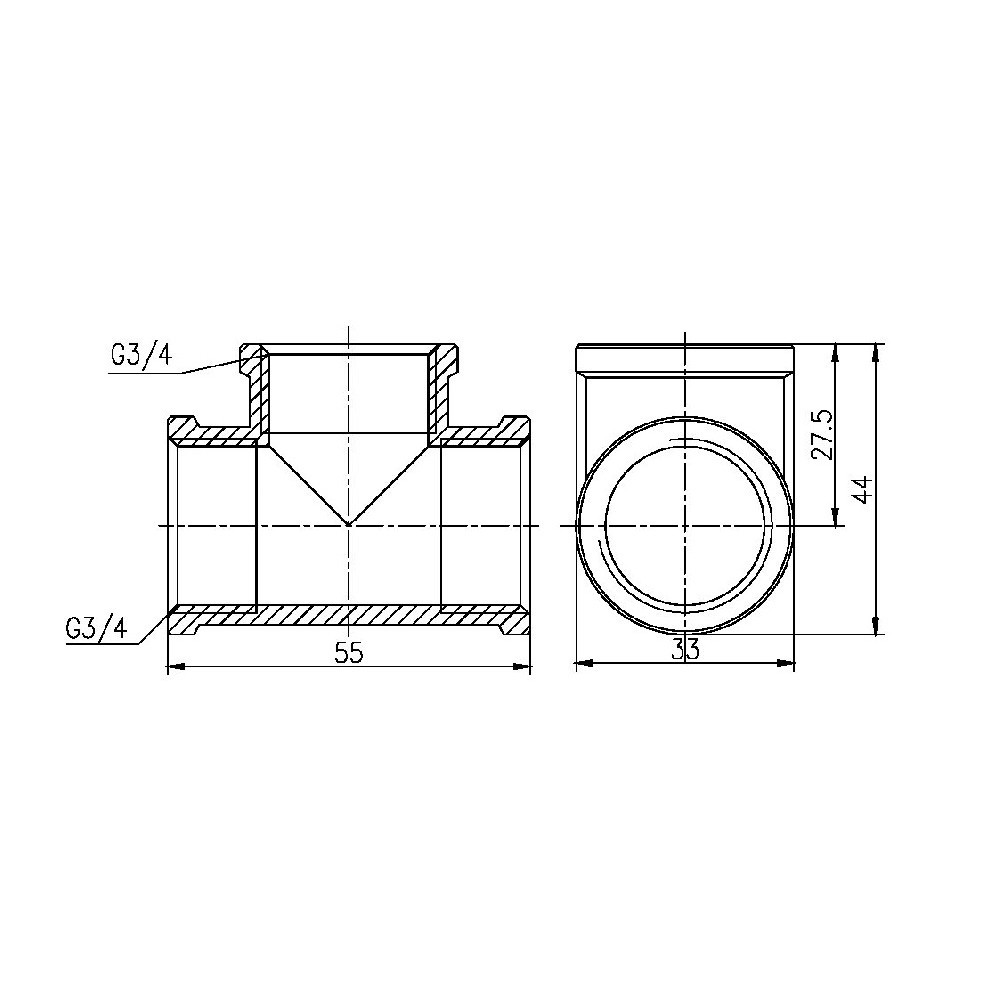Тройник Thermo Alliance Forte 3/4" ВВ SF36120 Київ - фото 2