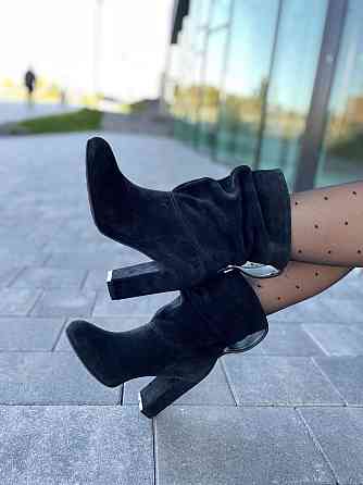 Nivelle Жіночі черевики NIVELLE чорні натуральна замша каблук 10см висота 15см (5051/9506-9534) Коломия