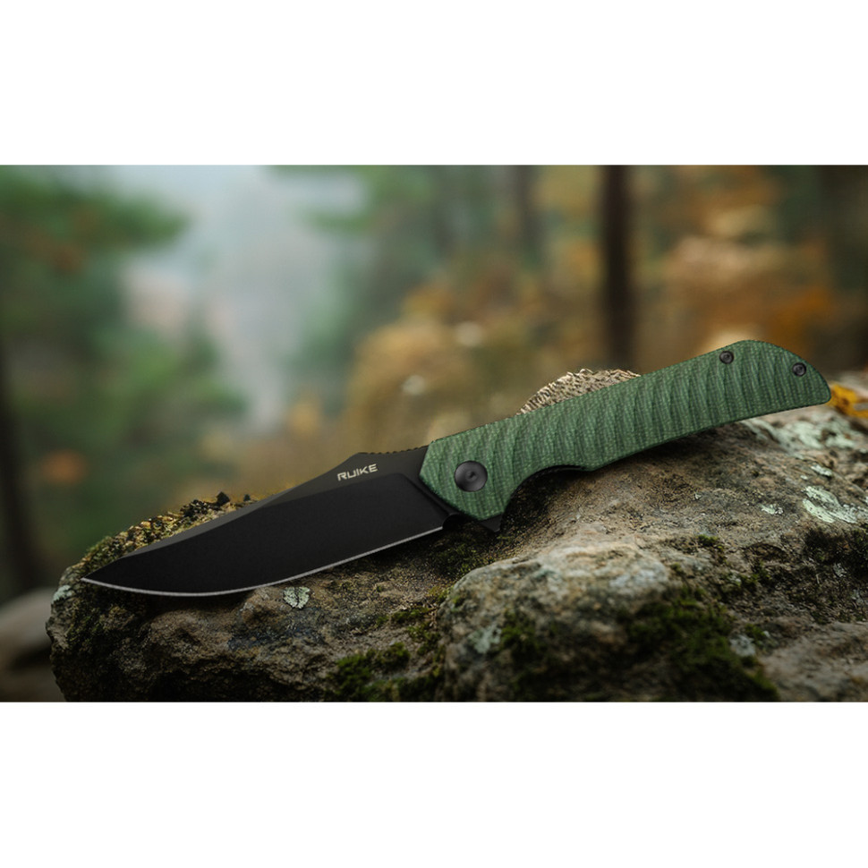 Ніж складаний туристичний Ruike P123-MG, (9.2 см) 14C28N / мікарта темно-зелений Киев - изображение 12