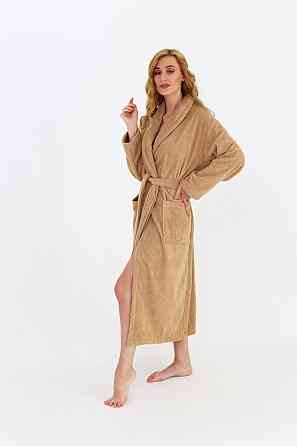Жіночий халат Ideal Textile банний махровий бежевий XL (56860459) Чернівці