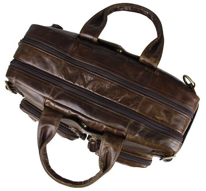 Шкіряна сумка трансформер для роботи поїздок та міста Vintage 14074 Коричнева Київ - фото 17