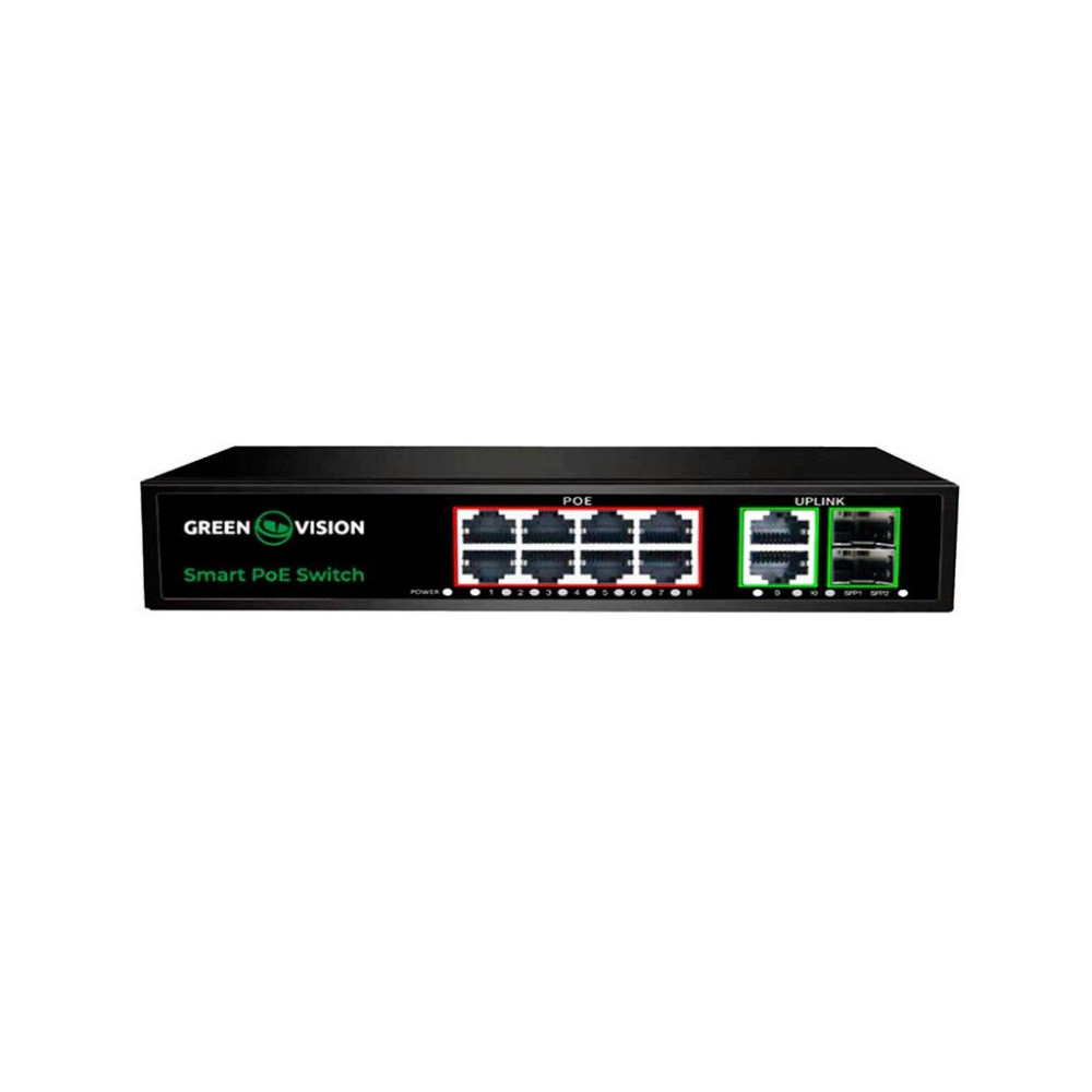 Комутатор мережевий POE GV-021-D-8G+2PG+2SFP Київ - фото 1
