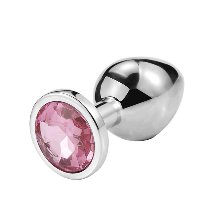 Сталева анальна пробка з кристалом - 4*9 см - Анальні іграшки Вінниця - фото 2