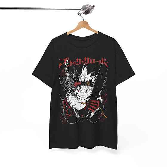 Футболка для хлопчика з аніме принтом Чорна конюшина оверсайз (зріст від 165 до 180) Чорний AnimeJ0439m Дніпро