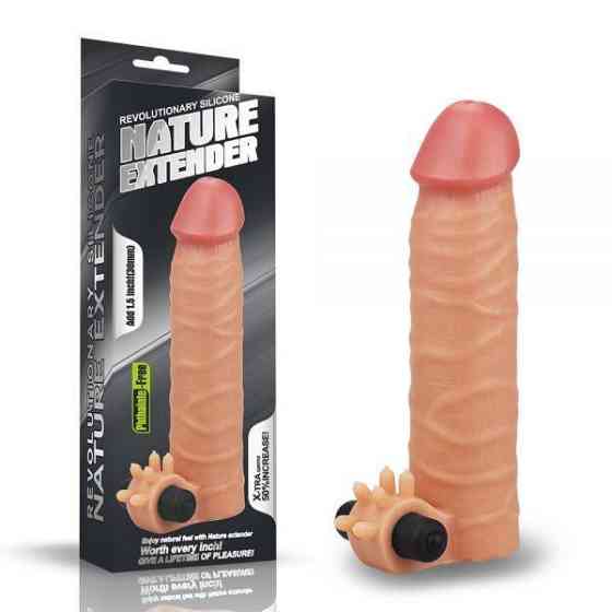 Насадка з вібрацією Add 1.5" Vibrating Silicone Extender, Flesh Sex Aura Київ