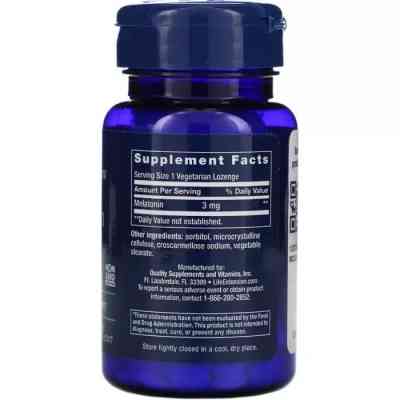 Антиоксидант Life Extension Мелатонин, Melatonin, 3 мг, 60 вегетарианских леденцов (LEX-33206) Винница