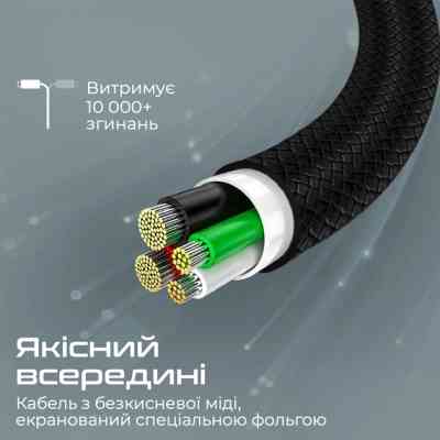 Дата кабель USB-C to USB-C xcord-cc.black Promate (xcord-cc.black) Вінниця