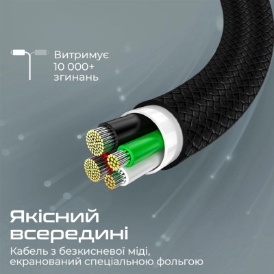 Дата кабель USB-C to USB-C xcord-cc.black Promate (xcord-cc.black) Вінниця - фото 5