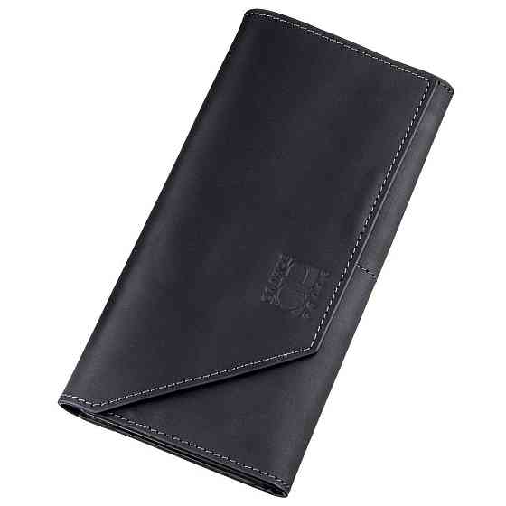 Кожаный клатч унисекс на магните GRANDE PELLE 11214 Черный Киев