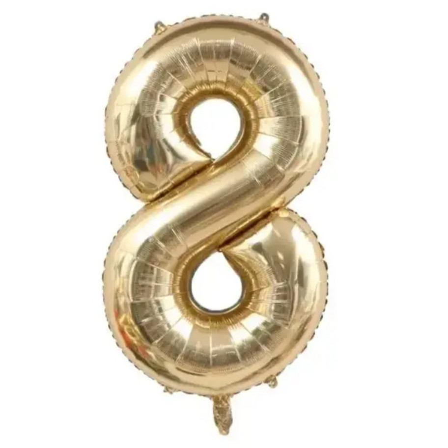 Цифра фольгована 8 біле золото 80 см Київ - фото 1