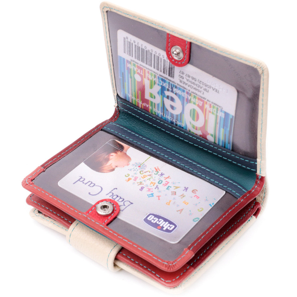 Жіночий гаманець із натуральної шкіри вертикального формату ST Leather 19440 Білий Київ - фото 5