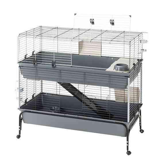 Двухэтажная клетка с подставкой на колесах для кроликов Ferplast Rabbit 120 Double (Ферпласт Реббит 120 Дабл) Запорожье