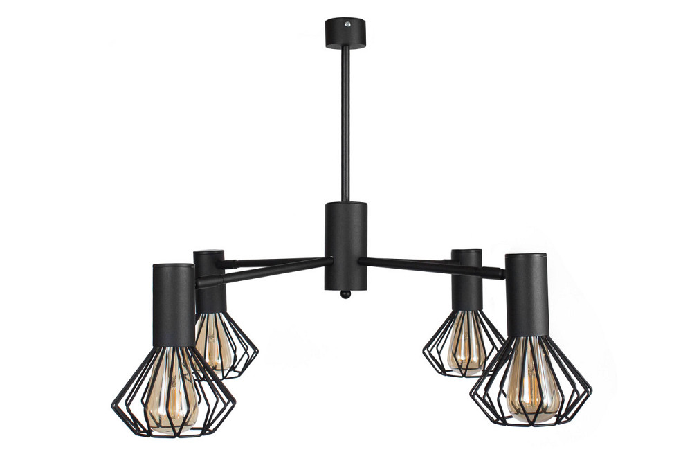 Люстра лофт чорна 4 лампи Diadem NL 22152-4 BK Київ - фото 2