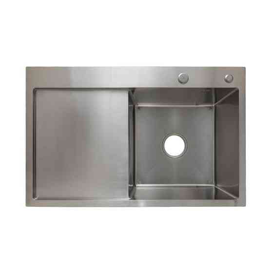 Мойка для кухни с нержавеющей стали интегрированная Lidz Handmade H7849L Brushed Steel (3/1 мм) Киев