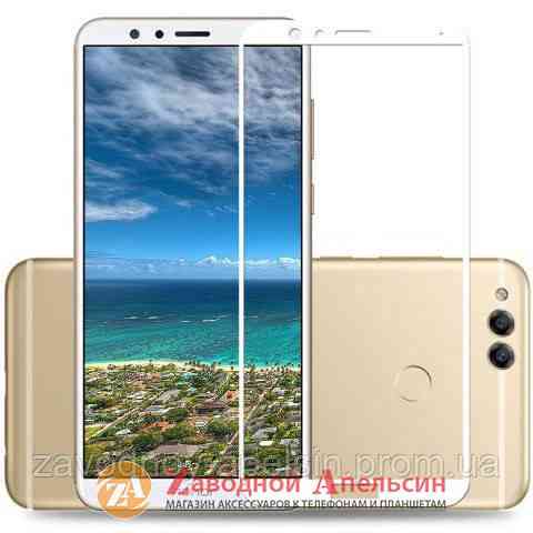 Защитное стекло  Huawei Honor 7X Glass full бел Одесса