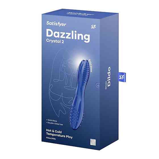 Двосторонній скляний дилдо Satisfyer Dazzling Crystal 2 Blue Sex Aura Київ