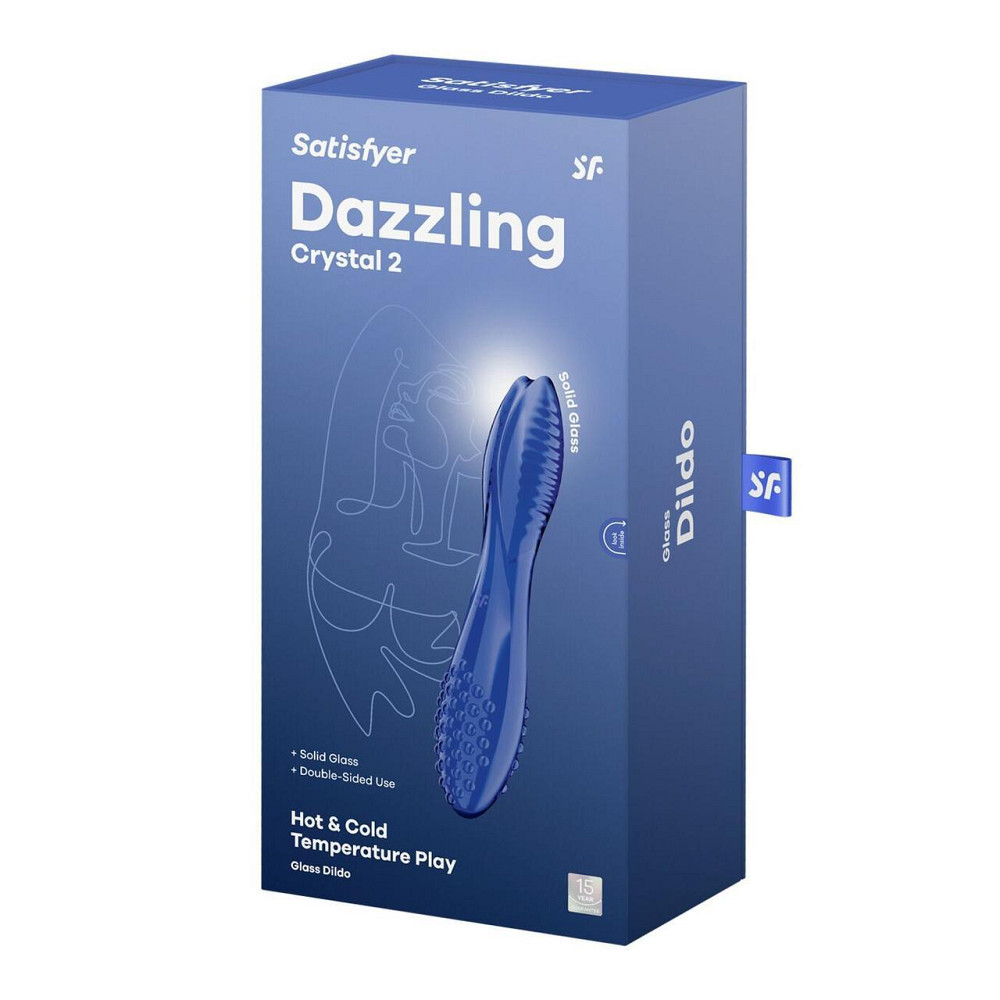 Двосторонній скляний дилдо Satisfyer Dazzling Crystal 2 Blue Sex Aura Київ - фото 5