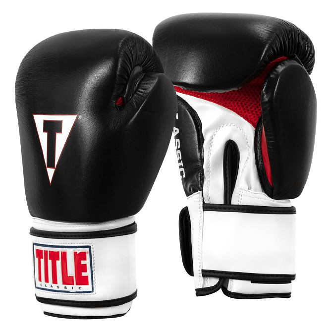 Боксерські рукавиці TITLE Classic Leather 2.0 Black/White/Red XL 16 oz (бинти 4м. в комплекті) Каменское - изображение 9